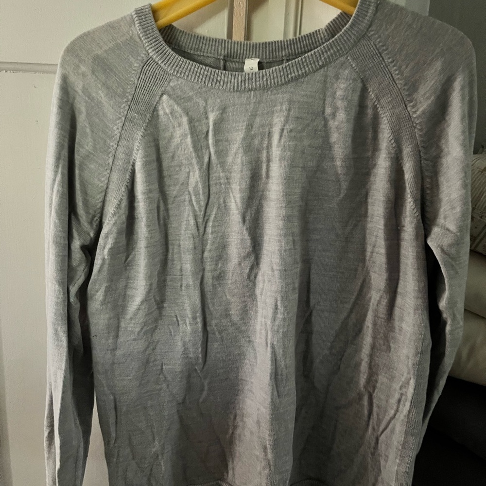 Lululemon Athletica Light Gray Merino Wool Sweater